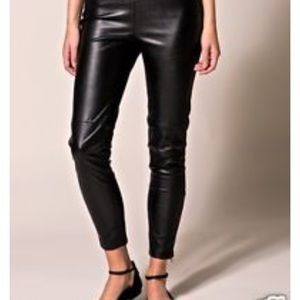 Free People Black leather pants